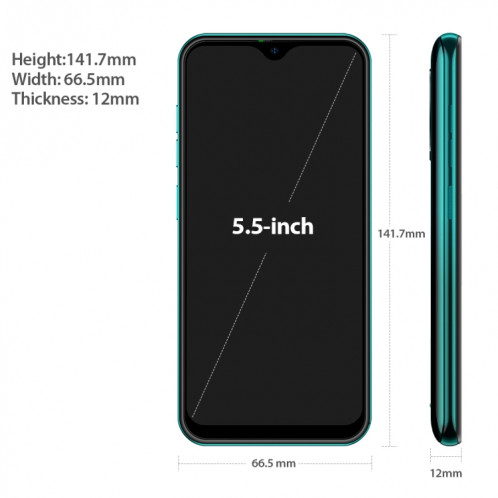 [Entrepôt HK] Ulefone Note 8, 2 Go + 16 Go, Deux caméras arrière, identification de visage, 5,5 pouces Android 10,0 GO MKT6580 Quad-core jusqu'à 1,3 GHz, réseau: 3G, double SIM (vert) SU494G1210-017